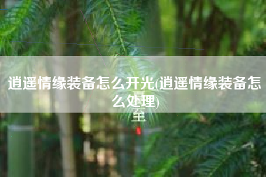 逍遥情缘装备怎么开光(逍遥情缘装备怎么处理)