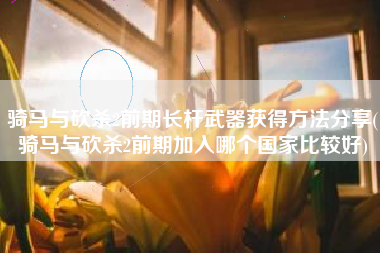 骑马与砍杀2前期长杆武器获得方法分享(骑马与砍杀2前期加入哪个国家比较好)