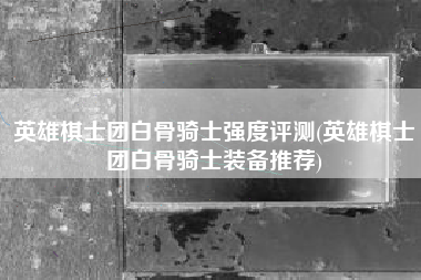 英雄棋士团白骨骑士强度评测(英雄棋士团白骨骑士装备推荐)