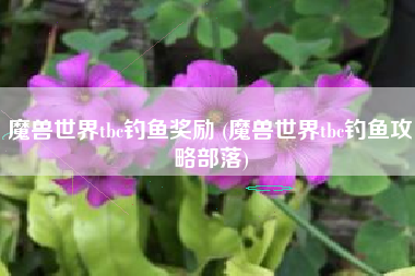 魔兽世界tbc钓鱼奖励 (魔兽世界tbc钓鱼攻略部落)