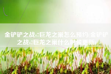 金铲铲之战s7巨龙之巢怎么预约(金铲铲之战s7巨龙之巢什么时候更新)