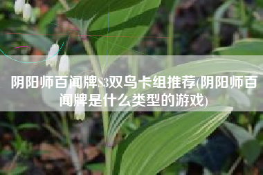 阴阳师百闻牌S3双鸟卡组推荐(阴阳师百闻牌是什么类型的游戏)