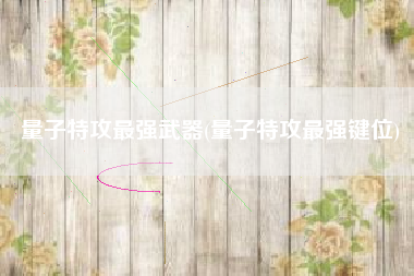 量子特攻最强武器(量子特攻最强键位)