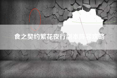 食之契约繁花夜行副本阵容攻略