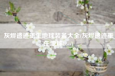 灰烬遗迹重生地球装备大全(灰烬遗迹重生地球boss)