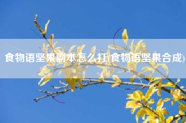 食物语坚果副本怎么打(食物语坚果合成)