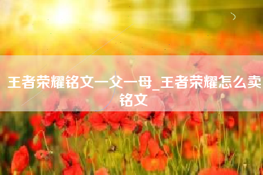 王者荣耀铭文一父一母_王者荣耀怎么卖铭文