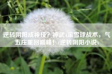 逆转阴阳成神技？神武4滚雪球战术，气五庄重回巅峰！(逆转阴阳小说)