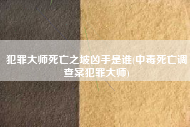 犯罪大师死亡之坡凶手是谁(中毒死亡调查案犯罪大师)