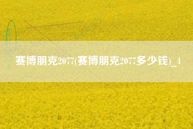 赛博朋克2077(赛博朋克2077多少钱)_4