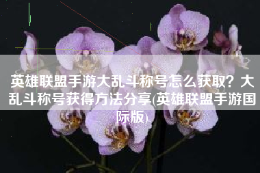 英雄联盟手游大乱斗称号怎么获取？大乱斗称号获得方法分享(英雄联盟手游国际版)
