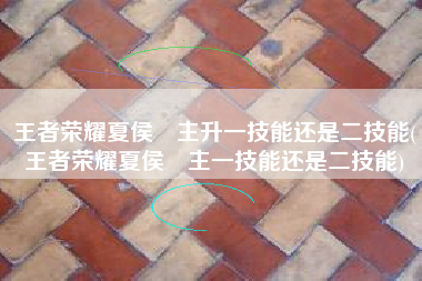 王者荣耀夏侯惇主升一技能还是二技能(王者荣耀夏侯惇主一技能还是二技能)
