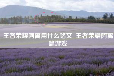 王者荣耀阿离用什么铭文_王者荣耀阿离篇游戏