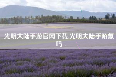 光明大陆手游官网下载,光明大陆手游氪吗
