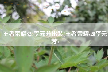 王者荣耀S28李元芳出装(王者荣耀s28李元芳)
