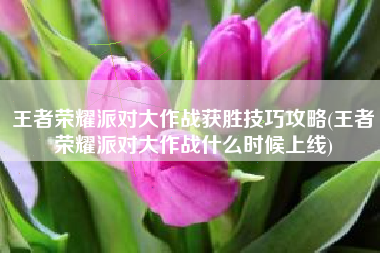 王者荣耀派对大作战获胜技巧攻略(王者荣耀派对大作战什么时候上线)