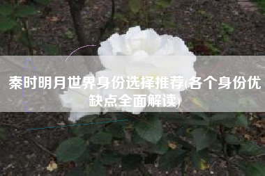 秦时明月世界身份选择推荐(各个身份优缺点全面解读)