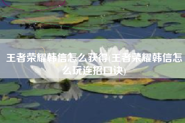 王者荣耀韩信怎么获得(王者荣耀韩信怎么玩连招口诀)