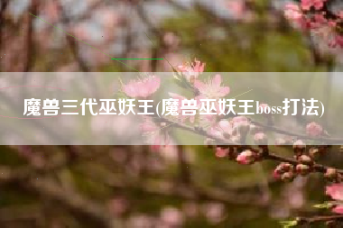 魔兽三代巫妖王(魔兽巫妖王boss打法)