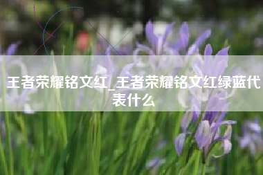 王者荣耀铭文红_王者荣耀铭文红绿蓝代表什么
