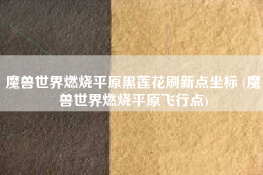魔兽世界燃烧平原黑莲花刷新点坐标 (魔兽世界燃烧平原飞行点)