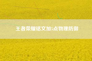 王者荣耀铭文加5点物理防御