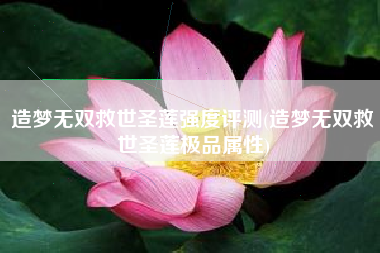 造梦无双救世圣莲强度评测(造梦无双救世圣莲极品属性)
