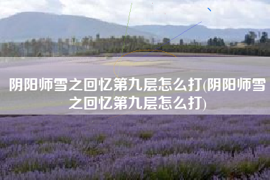 阴阳师雪之回忆第九层怎么打(阴阳师雪之回忆第九层怎么打)