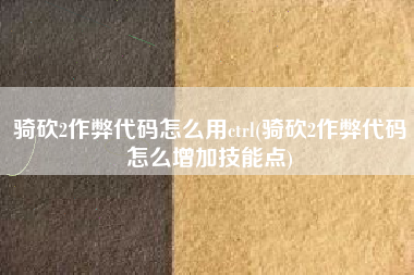 骑砍2作弊代码怎么用ctrl(骑砍2作弊代码怎么增加技能点)