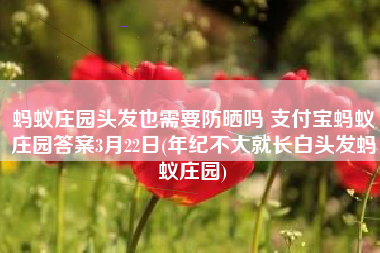蚂蚁庄园头发也需要防晒吗 支付宝蚂蚁庄园答案3月22日(年纪不大就长白头发蚂蚁庄园)