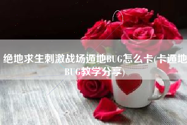 绝地求生刺激战场遁地BUG怎么卡(卡遁地BUG教学分享)