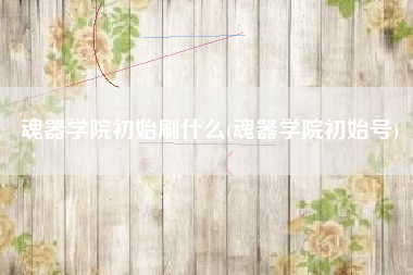 魂器学院初始刷什么(魂器学院初始号)