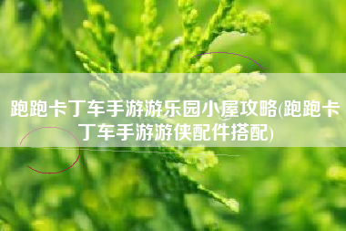 跑跑卡丁车手游游乐园小屋攻略(跑跑卡丁车手游游侠配件搭配)