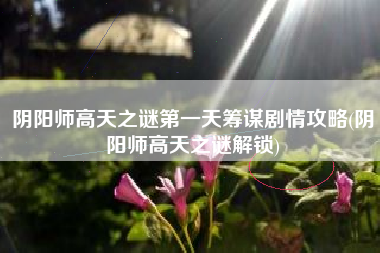阴阳师高天之谜第一天筹谋剧情攻略(阴阳师高天之谜解锁)
