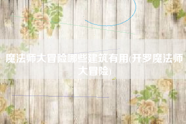 魔法师大冒险哪些建筑有用(开罗魔法师大冒险)