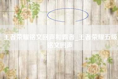 王者荣耀铭文回声和霸者_王者荣耀五级铭文回声