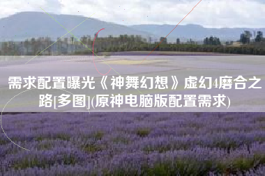 需求配置曝光《神舞幻想》虚幻4磨合之路[多图](原神电脑版配置需求)