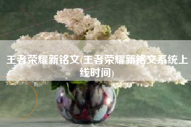 王者荣耀新铭文(王者荣耀新铭文系统上线时间)