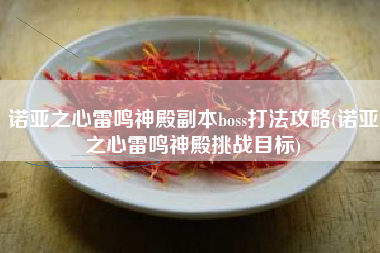 诺亚之心雷鸣神殿副本boss打法攻略(诺亚之心雷鸣神殿挑战目标)