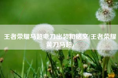王者荣耀马超电刀出装和铭文(王者荣耀黄刀马超)