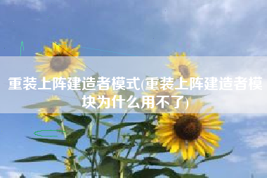 重装上阵建造者模式(重装上阵建造者模块为什么用不了)