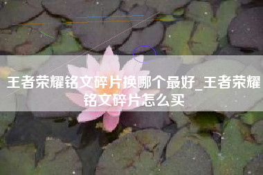 王者荣耀铭文碎片换哪个最好_王者荣耀铭文碎片怎么买