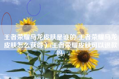 王者荣耀马龙皮肤是谁的(王者荣耀马龙皮肤怎么获得）(王者荣耀皮肤可以退款吗)