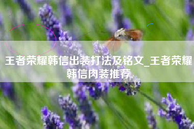王者荣耀韩信出装打法及铭文_王者荣耀韩信肉装推荐