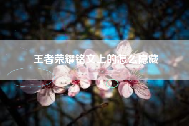 王者荣耀铭文上的怎么隐藏