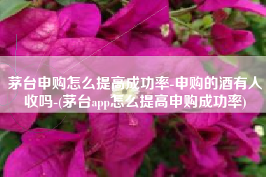 茅台申购怎么提高成功率-申购的酒有人收吗-(茅台app怎么提高申购成功率)