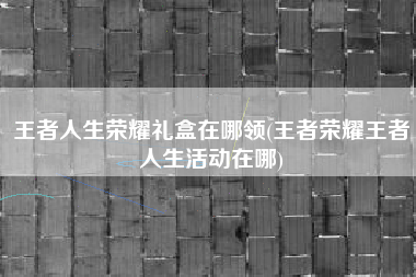 王者人生荣耀礼盒在哪领(王者荣耀王者人生活动在哪)