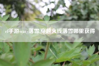 cf手游scar-落雪,穿越火线落雪哪里获得