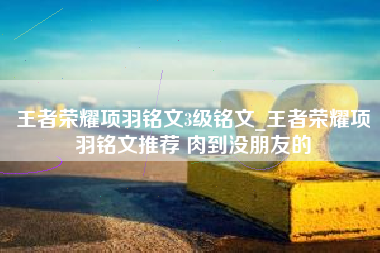 王者荣耀项羽铭文3级铭文_王者荣耀项羽铭文推荐 肉到没朋友的