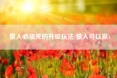 狼人必须死的升级玩法(狼人可以赢)